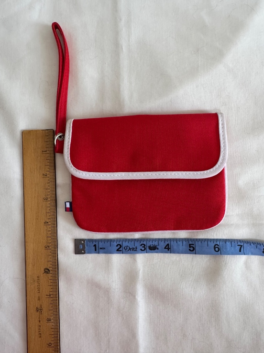 Red Tommy Hilfiger Wristlet - no pockets, magnetic snap close
